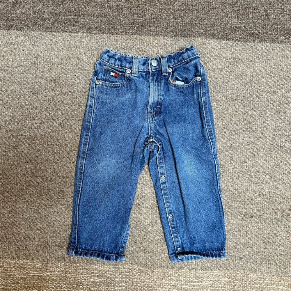 Vintage Tommy Hilfiger 100% Cotton YKK Zipper Baby Toddler Jeans 18-24 Months